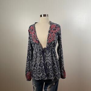 Athleta • Ikat Swim Cover Up Blue White Tunic